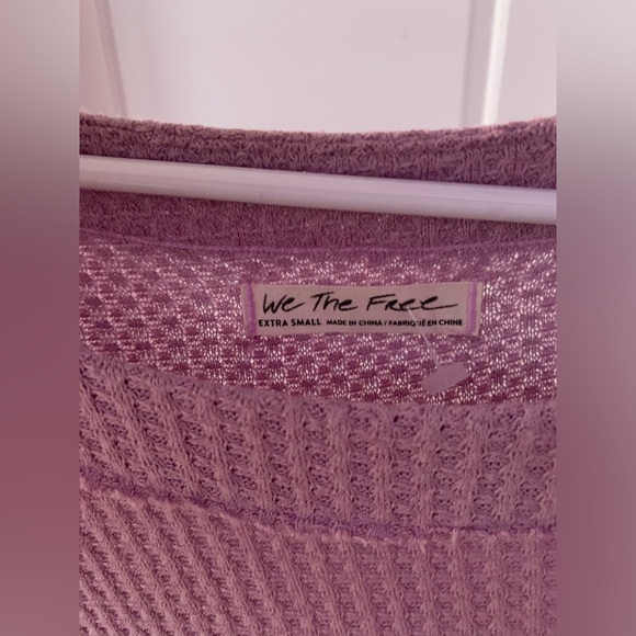 Free People Purple Oversized Ribbed Sweatshirt - Picture 4 of 6